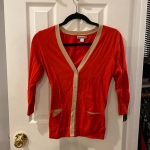 Red with gold lined cardigan